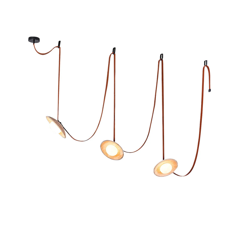 Travertine  Lasso Stone Leather Chandelier | Korewolamp