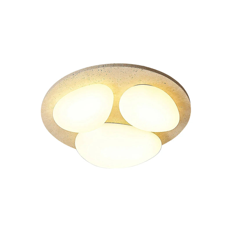 Travertine Glaze Round Ceiling Lamp | Korewolamp