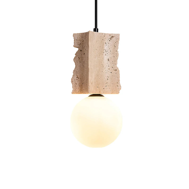 Travertine Irregulate Terra Orb Pendant Lamp | Korewolamp