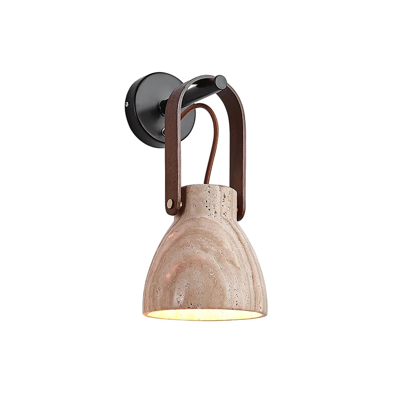 Travertine Lanta Arc Stone Wall Sconce | Korewolamp
