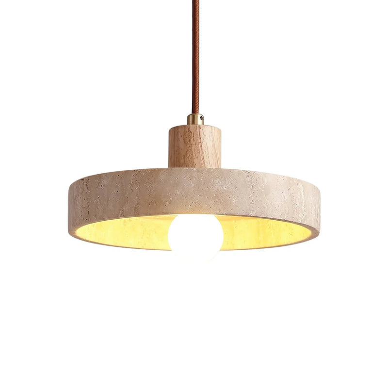 Travertine Piedra Wood Pendant Light | Korewolamp