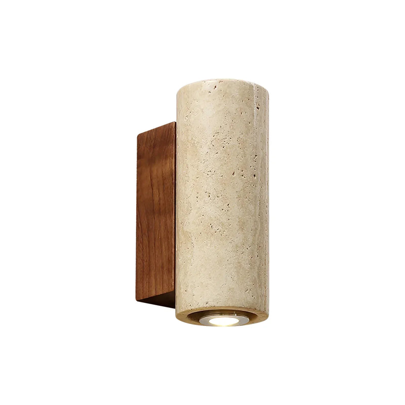 Travertine Square Round Column Wall Lamp | Korewolamp