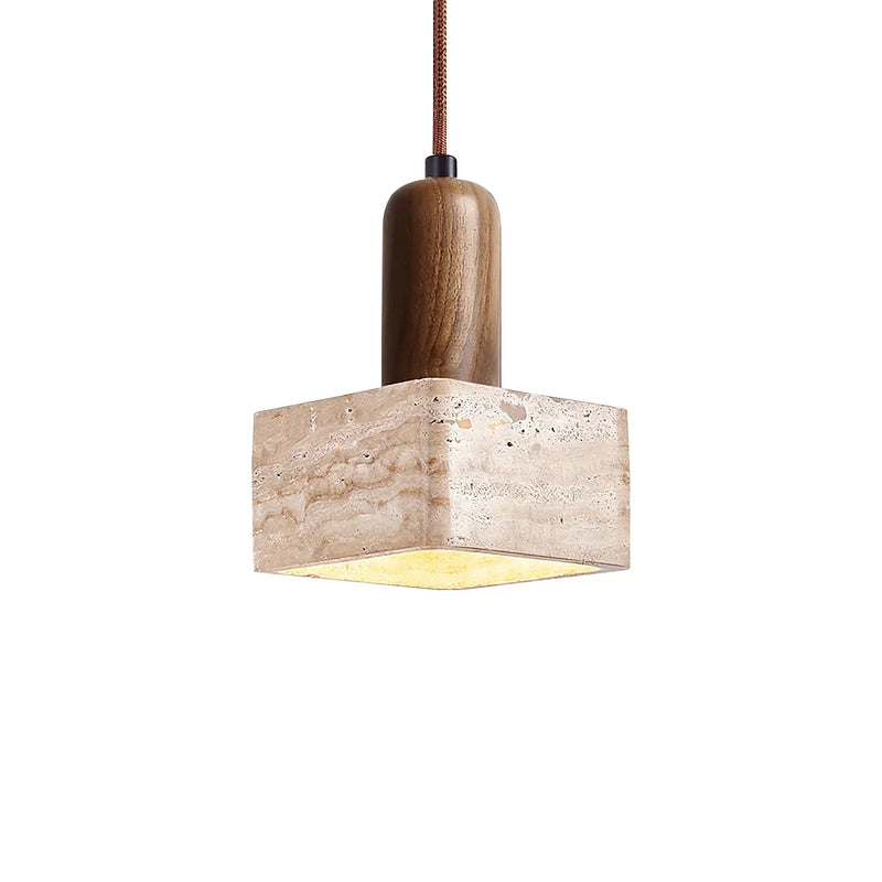 Travertine Talla Wood Pendant Lamp | Korewolamp