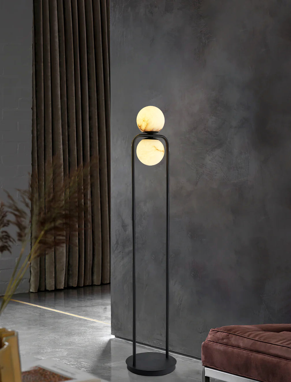 Alabaster Tribeca Black Floor Lamp