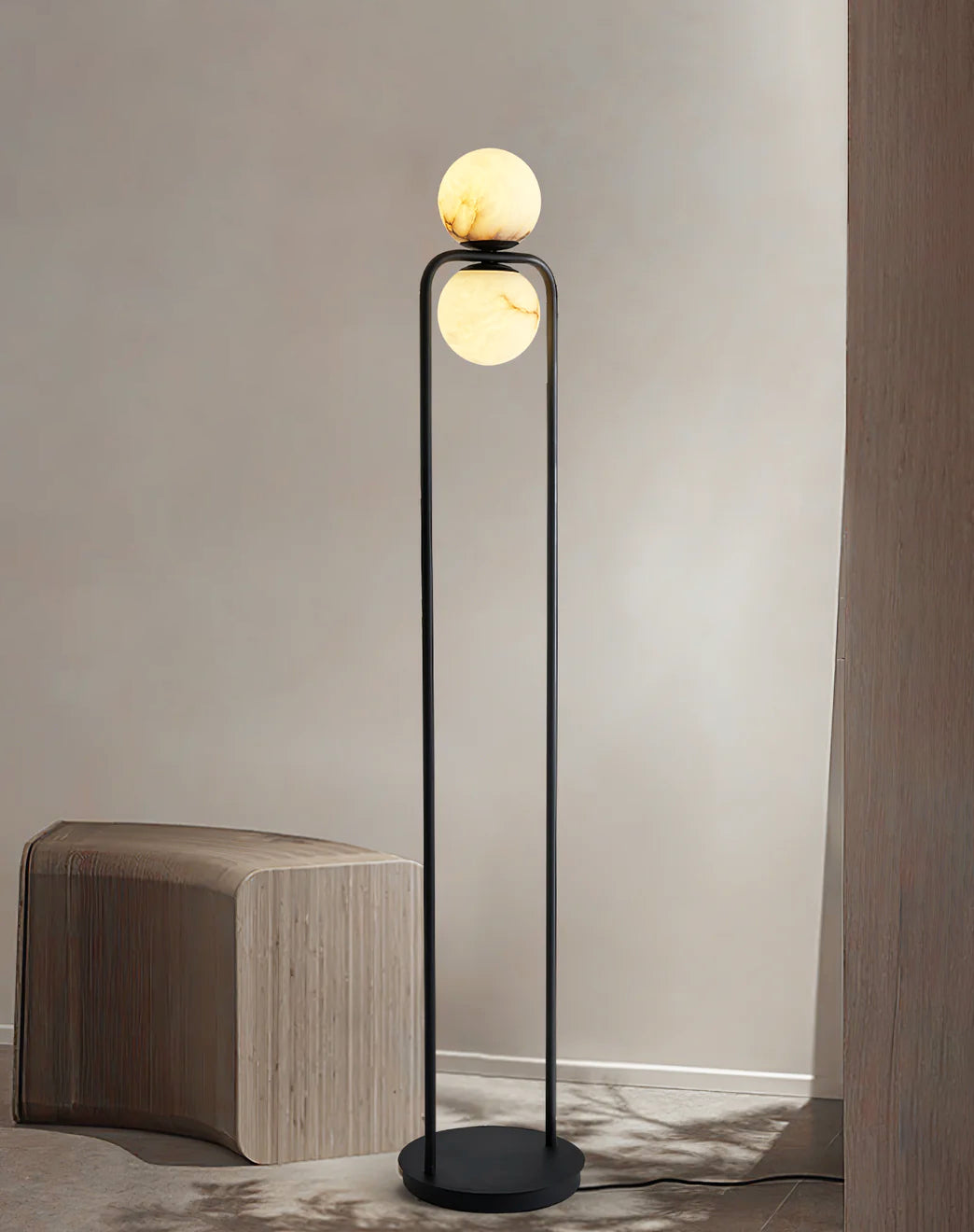 Alabaster Tribeca Black Floor Lamp