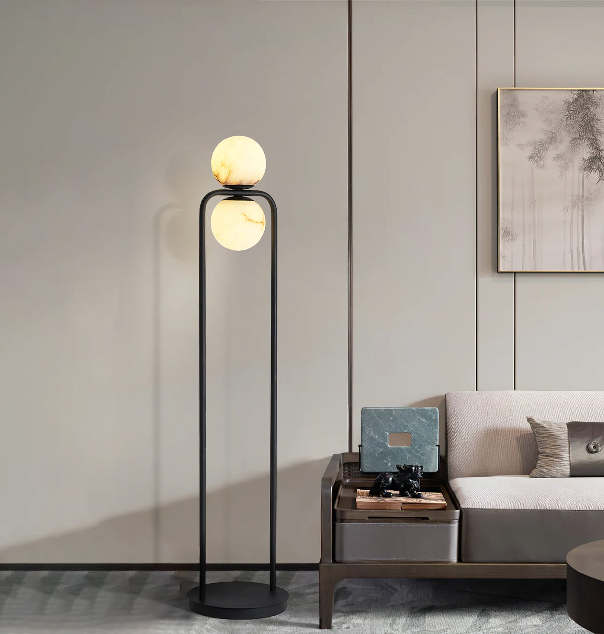 Alabaster Tribeca Black Floor Lamp