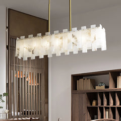 Modern Alabaster Venus Linear Chandelier