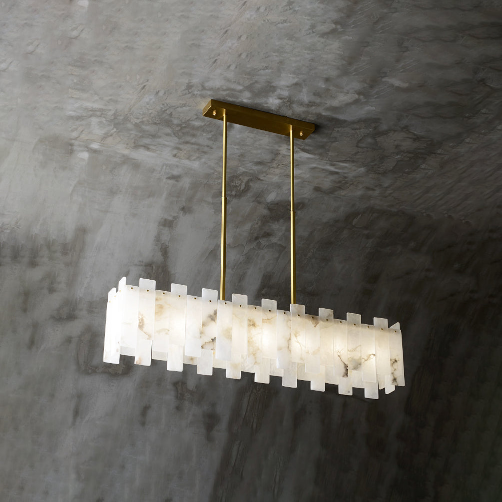 Modern Alabaster Venus Linear Chandelier