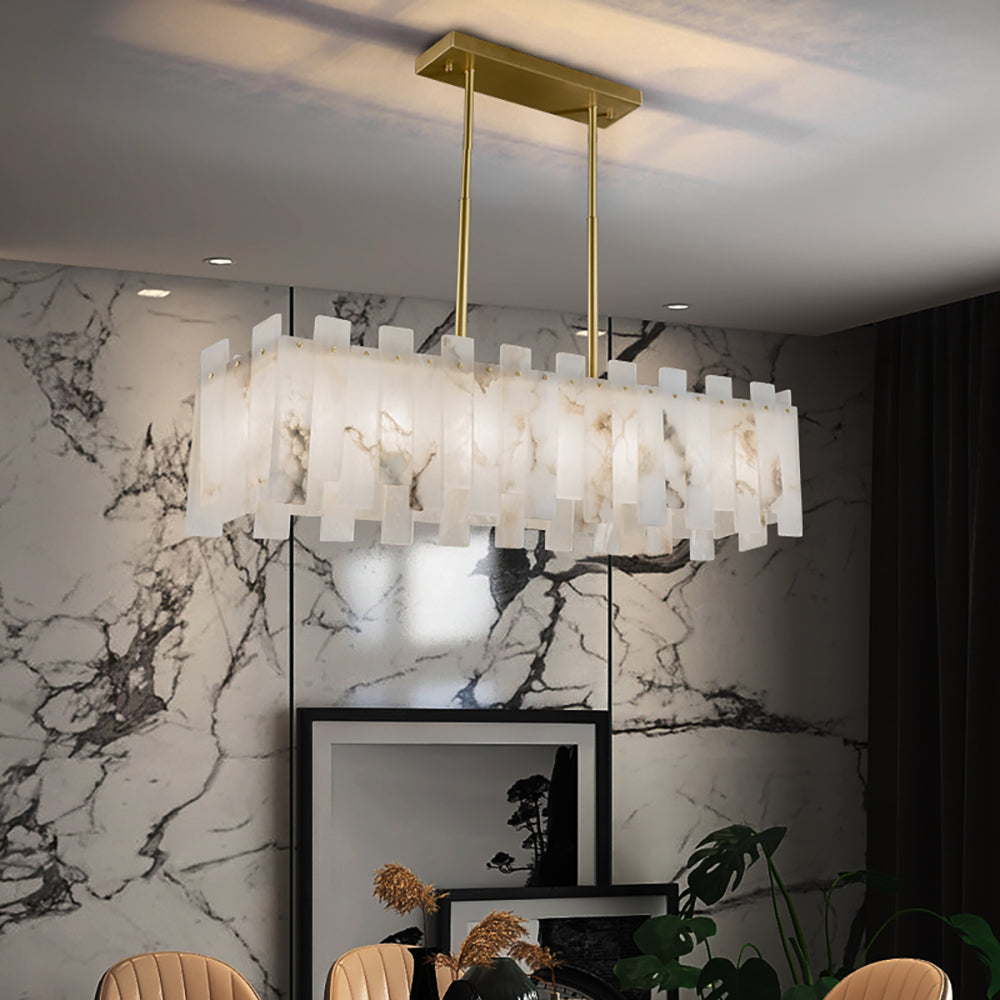 Modern Alabaster Venus Linear Chandelier