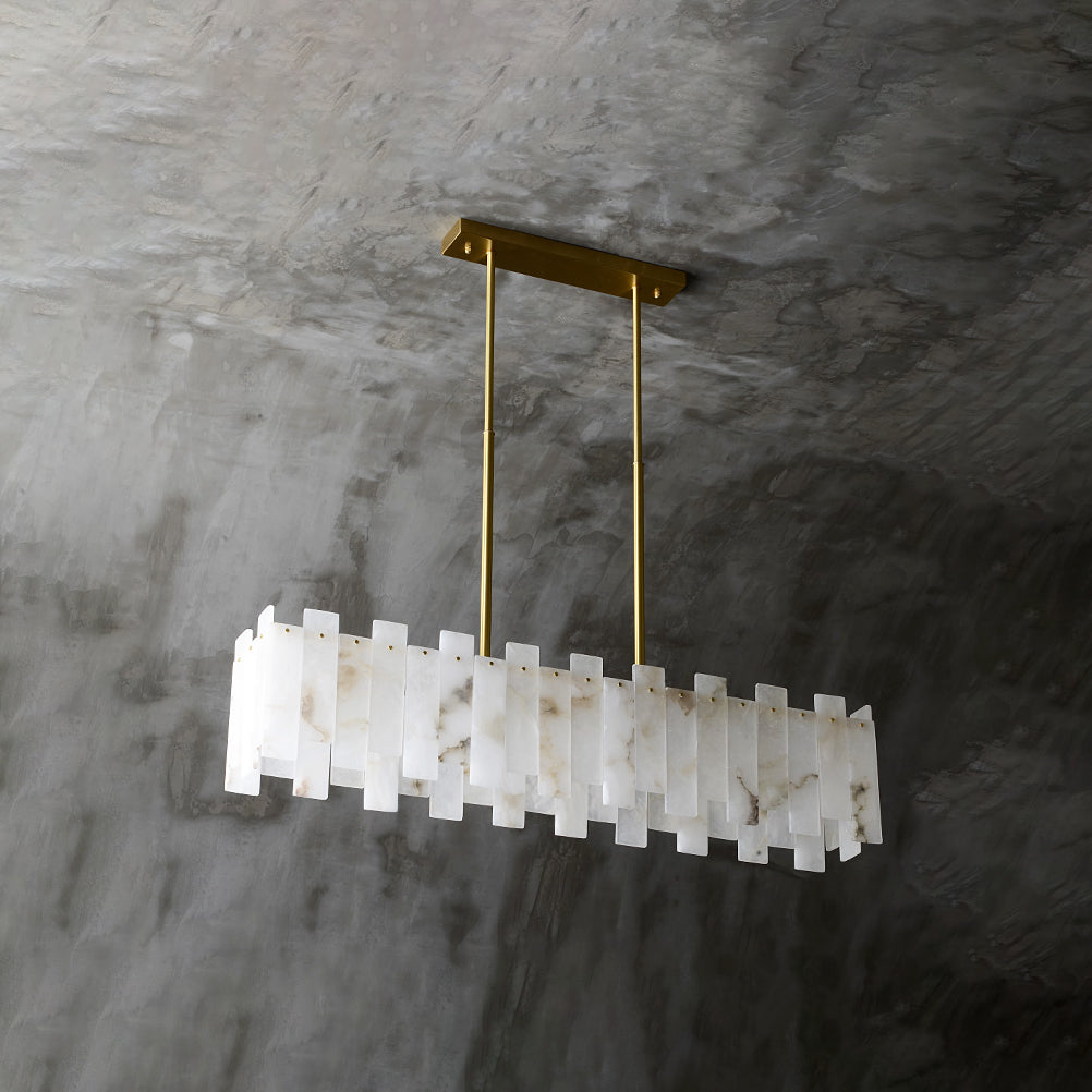 Modern Alabaster Venus Linear Chandelier