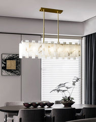 Modern Alabaster Venus Linear Chandelier