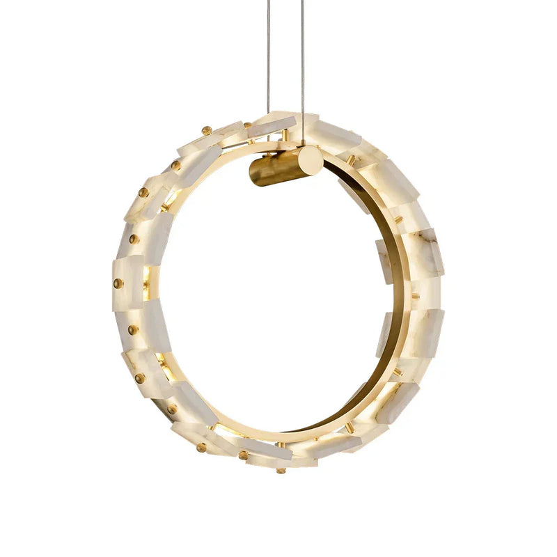 Vertical Ring Alabaster Pendant Lamp | Korewolamp