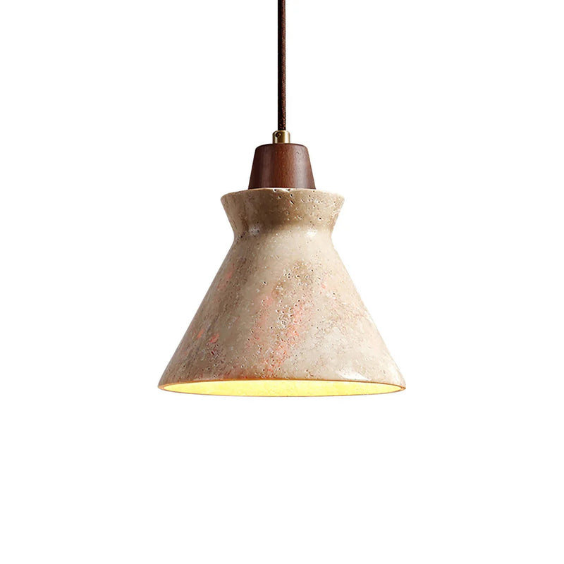 Vintage Conical Travertine Pendant Lamp | Korewolamp