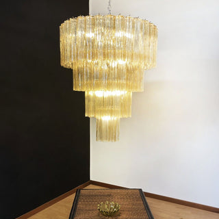 Vintage Murano Amber Glass Chandelier