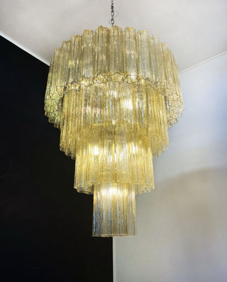 Vintage Murano Amber Glass Chandelier