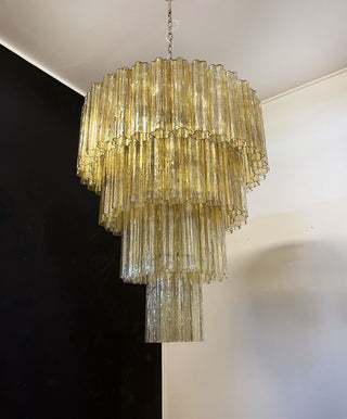 Vintage Murano Amber Glass Chandelier