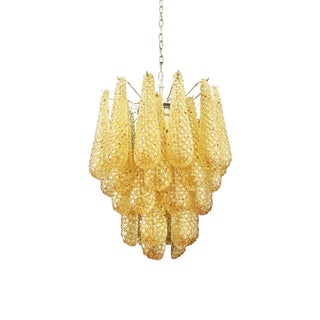 Vintage Murano Amber Glass Petals Chandelier