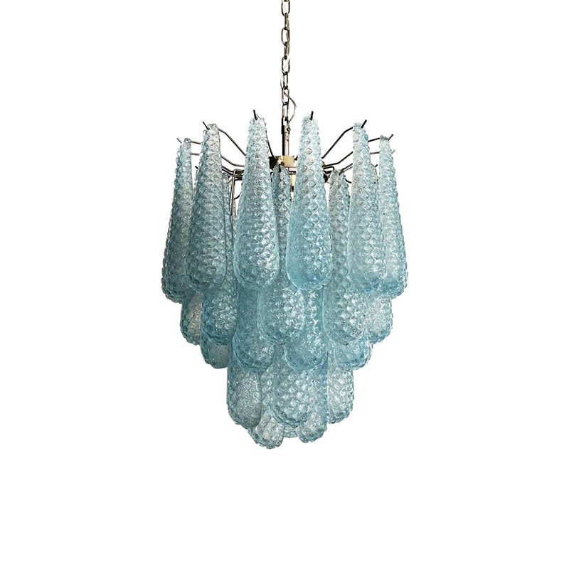 Vintage Murano Blue Glass Petals Chandelier | Korewolamp