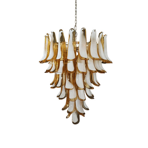 Vintage Murano Caramel Glass Petals Chandelier | Korewolamp