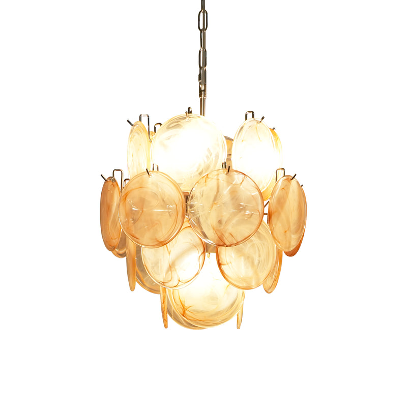 Vintage Murano Gold Glass Disks Chandelier | Korewolamp