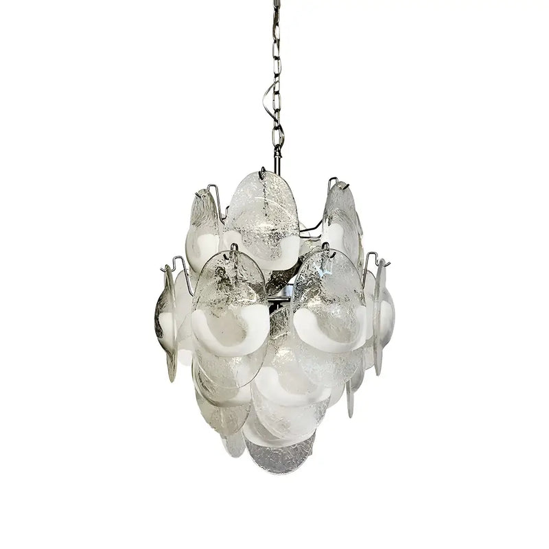 Vintage Murano Lattimo Glass White Chandelier | Korewolamp
