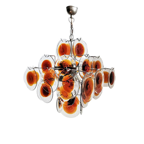 Vintage Orange Transparent Disc Chandelier | Korewolamp