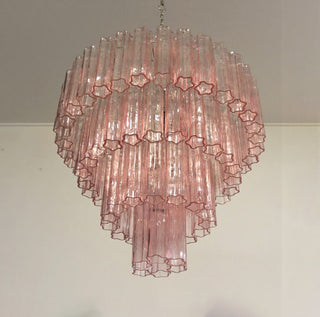 Vintage Murano Pink Glass Chandelier