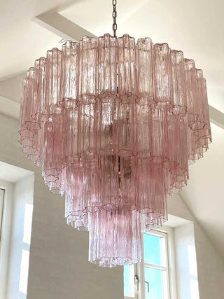 Vintage Murano Pink Glass Chandelier