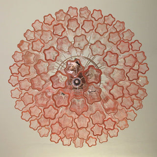 Vintage Murano Pink Glass Chandelier