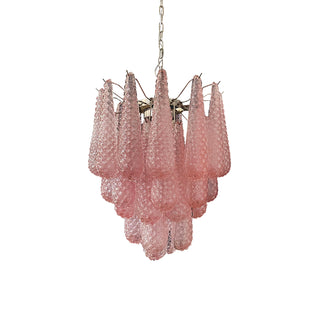 Vintage Murano Pink Glass Petals Chandelier