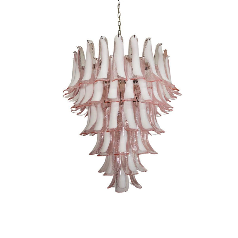 Vintage Murano Pink Glass Petals Chandelier | Korewolamp