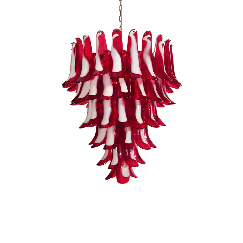 Vintage Murano Red Glass Petals Chandelier | Korewolamp