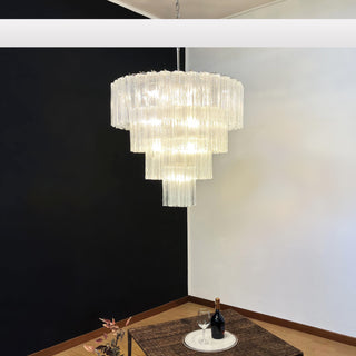 Vintage Murano Transparent Glass Chandelier