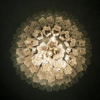 Vintage Murano Transparent Glass Chandelier