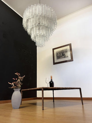 Vintage Murano Transparent Glass Chandelier