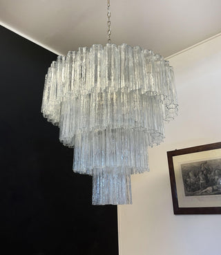 Vintage Murano Transparent Glass Chandelier