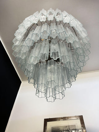 Vintage Murano Transparent Glass Chandelier