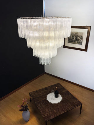 Vintage Murano Transparent Glass Chandelier