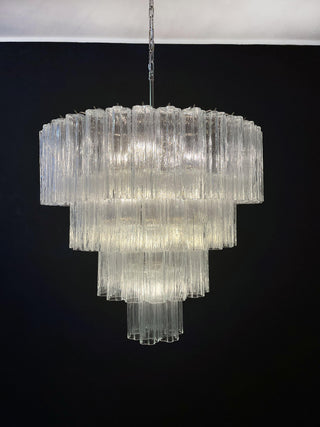 Vintage Murano Transparent Glass Chandelier