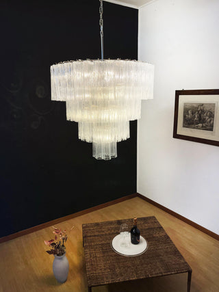 Vintage Murano Transparent Glass Chandelier