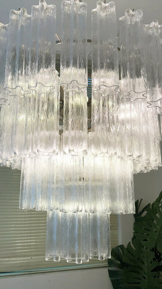 Vintage Murano Transparent Glass Chandelier