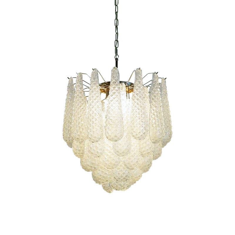 Vintage Murano Transparent Glass Petals Chandelier | Korewolamp