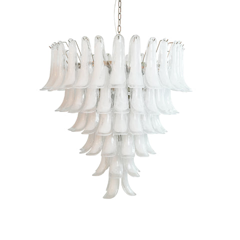 Vintage Murano Transparent Glass Petals Chandelier | Korewolamp