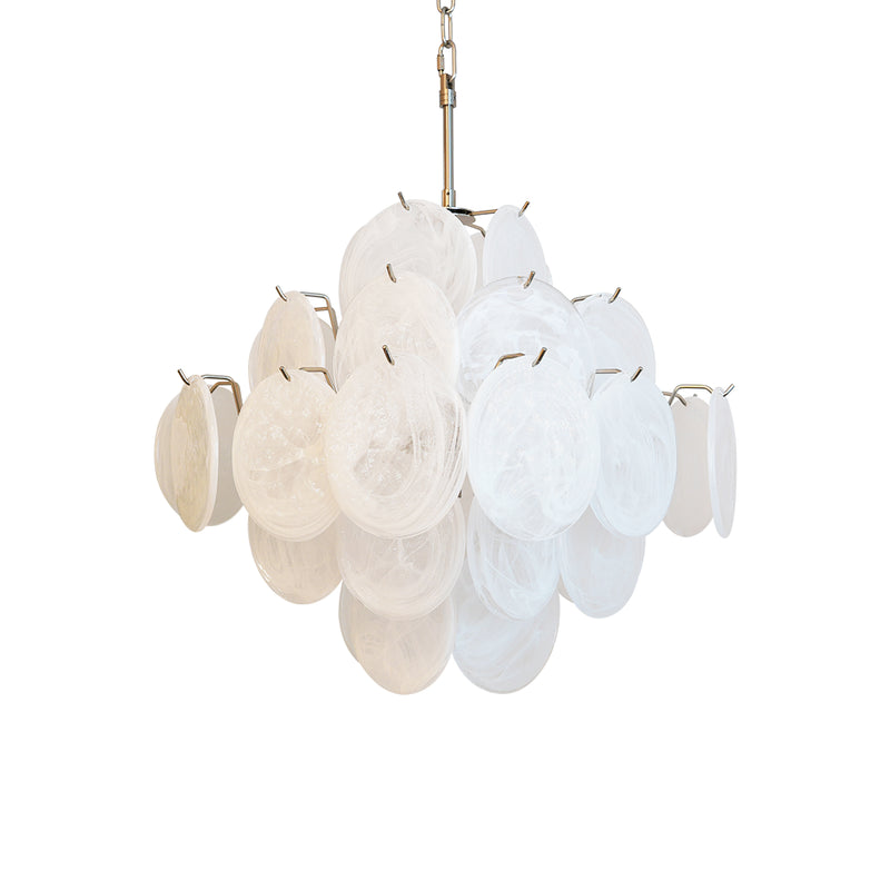 Vintage Murano White Disks Chandelier | Korewolamp
