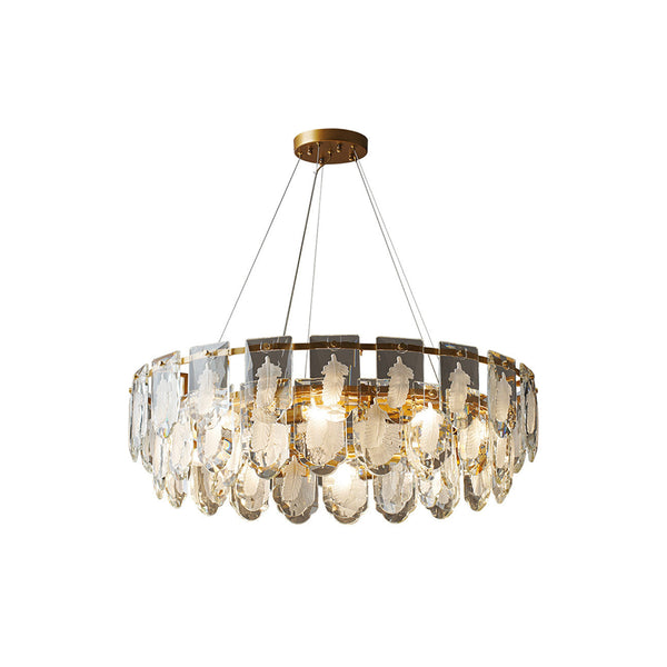 Vivi Grey Crystal Feather Chandelier