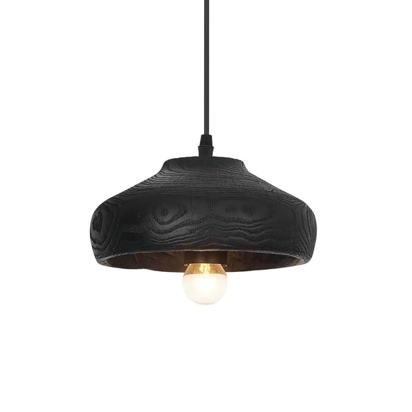 Wood Grain Resin Dome Pendant Light