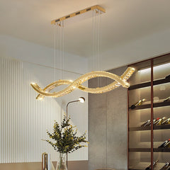 Gold Wave Crystal Chandelier