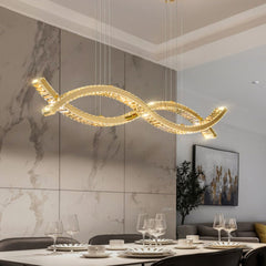 Gold Wave Crystal Chandelier