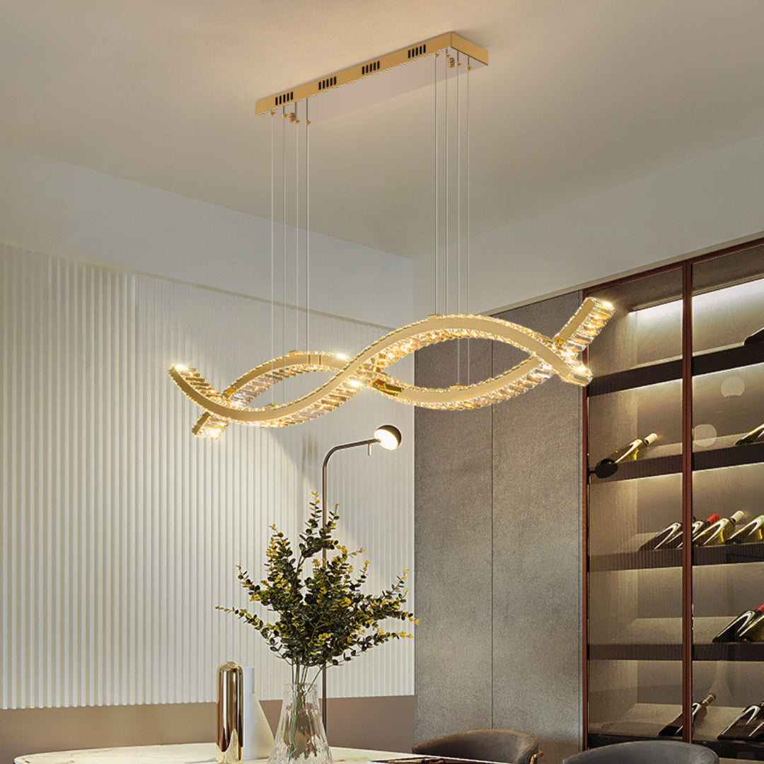 Gold Wave Crystal Chandelier