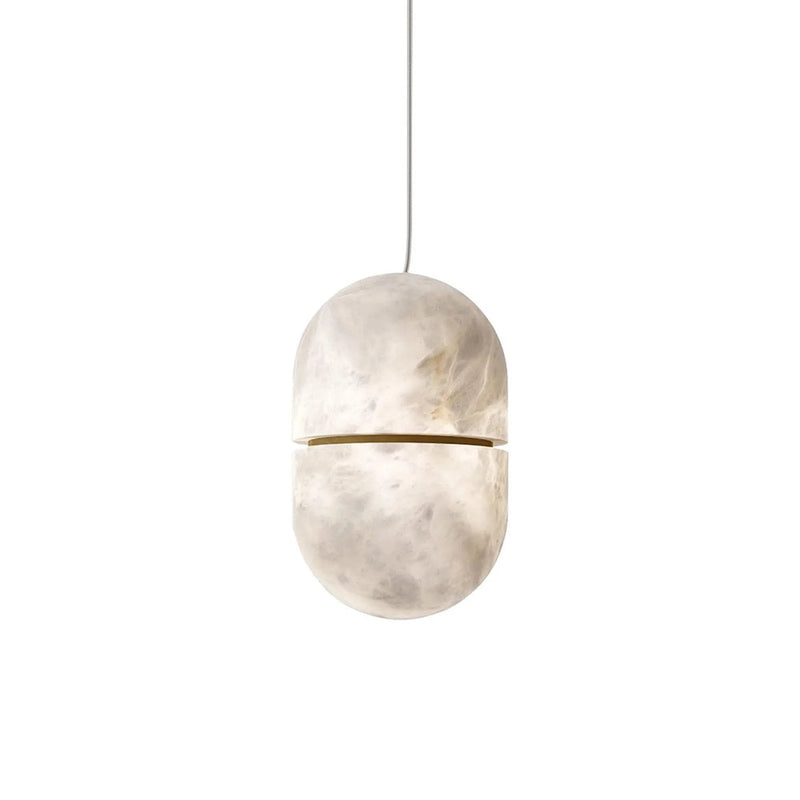 Alabaster Capsule Shaped Oval Pendant Lamp | Korewolamp